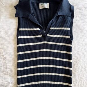 Old Navy Navy and White Striped Knit Top Size S